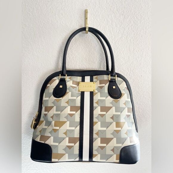 L.A.M.B. by Gwen Stefani Y2K Marsala Cambridge bowling bag style handbag - Picture 12 of 16